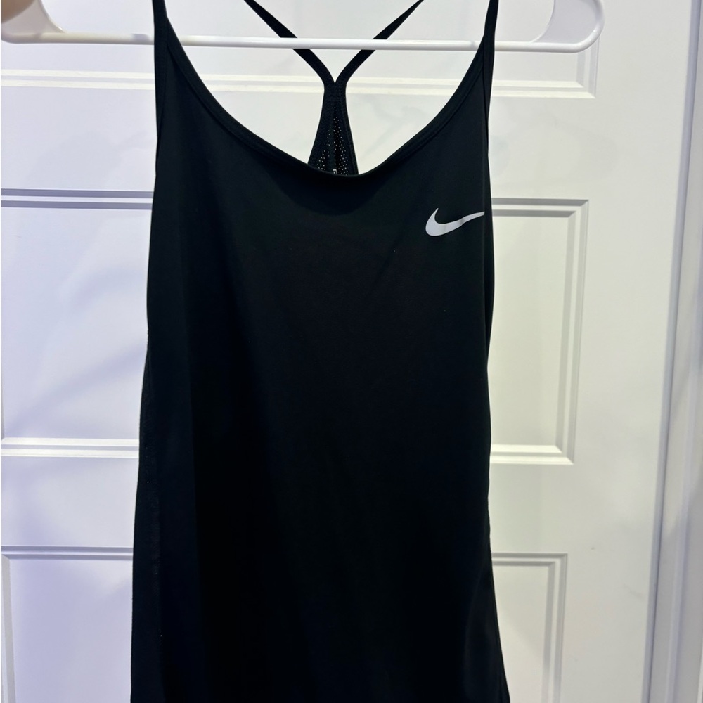 Nike Women's Black Tank Top with White Logo